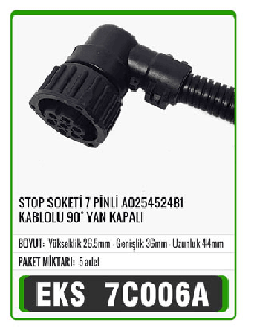 SOKET>STOP 7 PİNLİ A0025452481 KABLOLU KAPAKLI   S7007 - EKS-7C006A