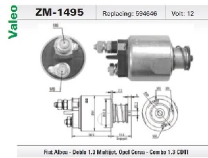Unıversal Marş Otomatiği-Vt-12v-Fiat Albea-Doblo-Punto-Lancıa 1.3 Multijet  Civatasız-594646 - Zm-1495