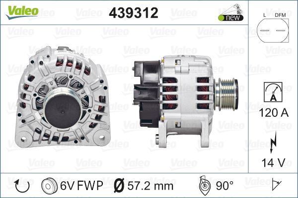 Vag Alternator 14v 120a A3 A4 Galaxy Cordoba İbiza Leon Toledo Fabıa Octavı 1,6 / 1,8t / 1,9tdi / 1,9sdi - Valeo 439312