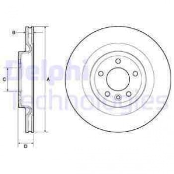 FREN DISKI ARKA RANGE ROVER 13> RANGE ROVER SPORT 14> DISCOVERY 5 17> - DELPHI BG9146C