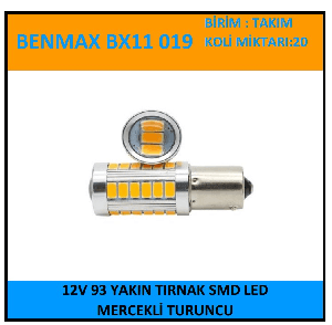12V 93 YAKIN TIRNAK SMD LED (X2)MERCEKLİ TURUNCU *** - BENMAX-BX11019