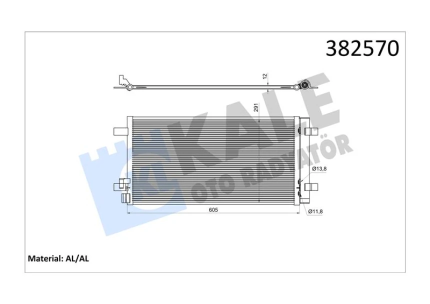 Vag Klima Radyatoru A1 Polo Arona İbiza Fabıa 18> Kurutucu İle (brazıng - 573x291x12) - Kale 382570