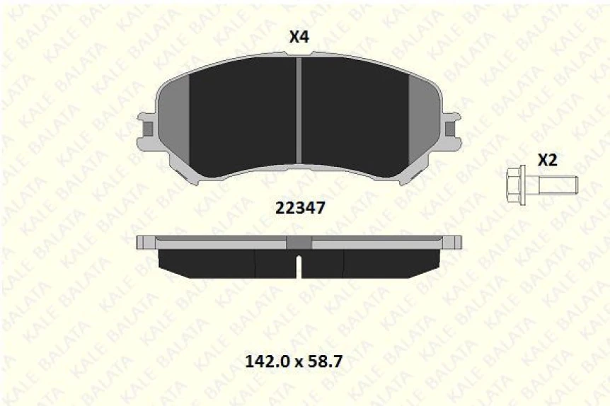 Renault On Fren Balatası Renault Megane IV 15> Scenic IV 15> Talısman 15> G:142 MM Y:58,5mm K:18,6 MM - Kale B 22347 185 14 Ans