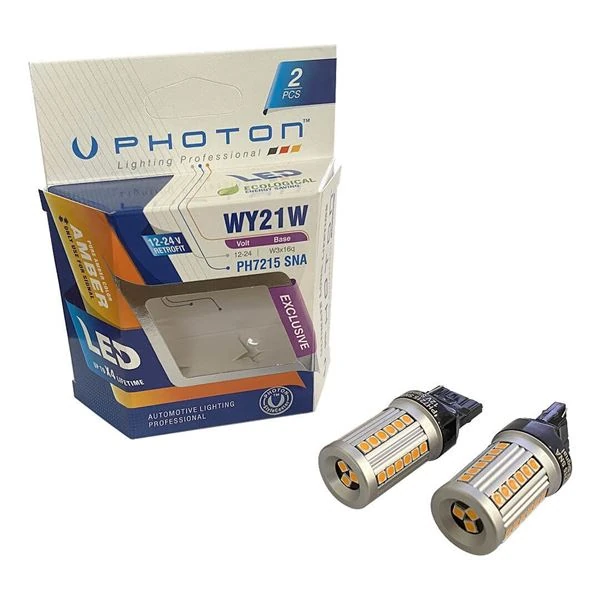 Unıversal T20 Wy21w Amber Sinyal Led (2'li Blister) - Photon Ph7215 Sna B2