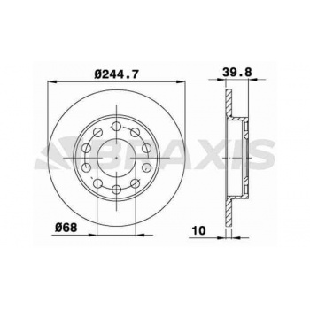 ARKA FREN AYNASI A80 91>94 A4 00>04 A4 AVANT 01>04 A4 CABRIOLET SEAT EXEO 08> - BRAXIS AE0167