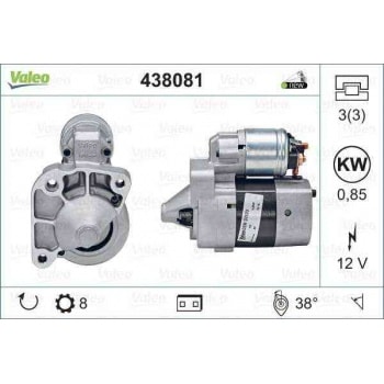 MARS MOTORU 12V 8 DIS 0,85KW LOGAN SANDERO KANGO CLIO I MEGANE I 1,4 / 1,6 98 - VALEO 438081
