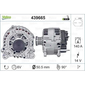 ALTERNATOR 12V 140A T5 2,0TDI GOLF VI 2,0TDI PASSAT 2,0 FSI TDI / JETTA III IV 2,0FSI / TDI / CADDY - VALEO 439665