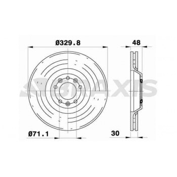 ON FREN DISK AYNASI P407 P607 YM 2.2 16V 3.0 SW 04>C5 III C6 3.0 V6 2.2 HDI 05> - BRAXIS AD0400