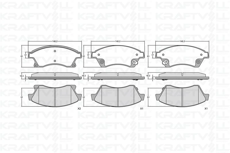 Opel On Fren Balatası 15 İnch Astra J Cruze Aveo T300 - Kraftvoll 07010330