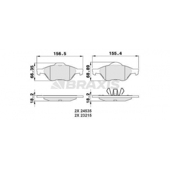 ON FREN BALATASI CLIO III 06>12 MEGANE II 03>08 SCENIC II 03>08 LAGUNA III 07>15  1.4 1.5 DCI 1.6 1. - BRAXIS AA0026