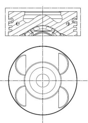PISTON + SEGMAN 0.50mm (OM646.986, 88.50mm, EURO 4) MERCEDES SPRINTER 906 06>09 - MAHLE 001PI00105002