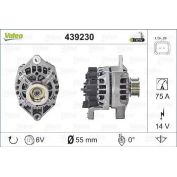 ALTERNATOR 12V 75A  RENAULT KANGOO 97>08 CLIO II 00>08 MEGANE I 00> 02 1.9D 1.9 DCI - VALEO 439230