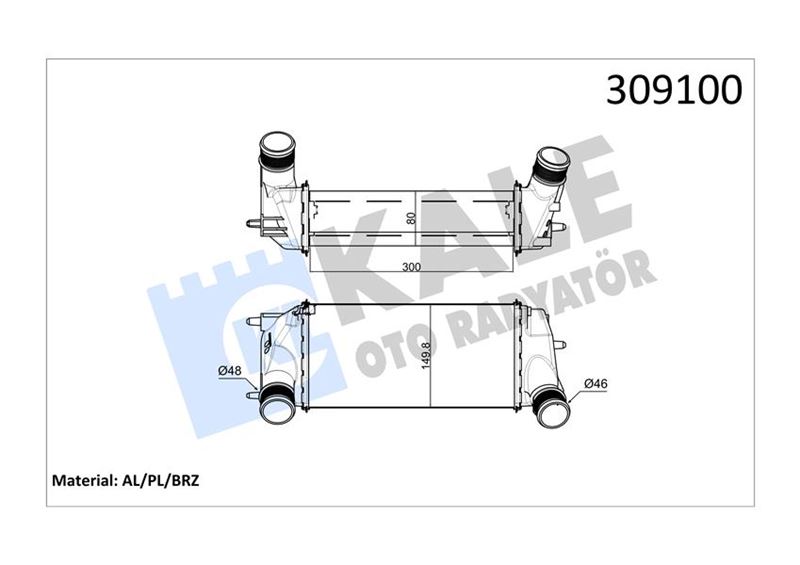 TURBO INTERCOOLER RADYATORU COURIER 14 /> FIESTA 13 /> B MAX 12 /> 1,0 ECOBOOST - KALE 020CAC130