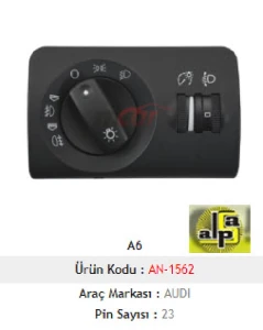 Unıversal Far Anahtarı-A6 97-05  Yükseklik Ayarlı - Mcar-An1562