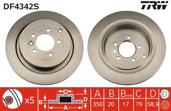 FREN DISKI ARKA DISCOVERY 3 05-09 DISCOVERY 4 10-16 RANGE ROVER SPORT 10-13 3.0-4.4 - TRW DF4342S
