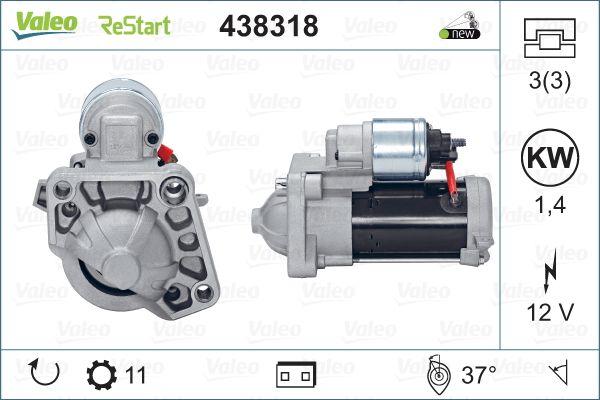 MARS MOTORU VOLVO S60 II (134) 1.5 T3 15> S90 II (234) 2.0 16> V40 (525, 526) T2 15>  V60 I (155, 15 - VALEO 438318