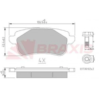 Renault Arka Disk Balatası Renault Megane IV 2015> Talısman 2015> - Braxıs Aa0672