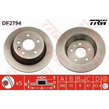 FREN DISKI ARKA V-CLASS 638/2 96>03 VITO 638 96>03 - TRW DF2794