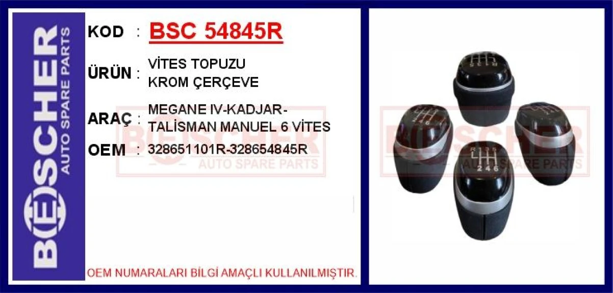 Unıversal Vites Topuzu Megane IV-Kadjar-Talısman Manuel 6 İleri - Bsc 54845r
