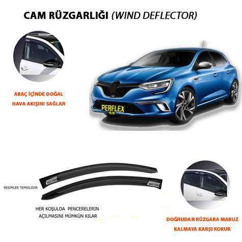 CAM RUZGARLIGI MUGEN TIP 4 PARCA MEGANE 3 DYNAMIC 2008-2016 - PERFLEX PD4-RN13