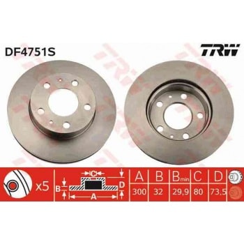 ON FREN DISK AYNASI JUMPER III BOXER III DUCATO III 20Q (CAP:300 KALINLIK:32) 06> - TRW DF4751S