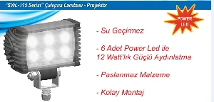 Unıversal Çalışma Lambası-Kare Marin 6 Led 1000 Lümen - San-Swl115.1000