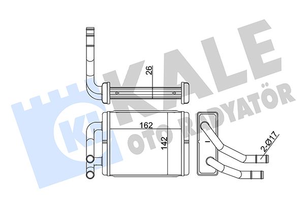 KALORIFER RADYATORU HYUNDAI H100 KAMYONET 1997-2004 (163×148×42) - KALE 355180