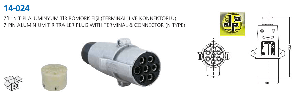 TIR RÖMORK FİŞİ ERKEK-ES TİPİ-7'Lİ-GRİ FİŞLİ-METAL - AKSA-14024