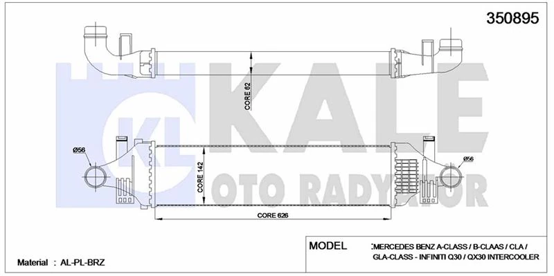 Mercedes Turbo Radyatörü - Turbo Radyatörü - Kal 350895