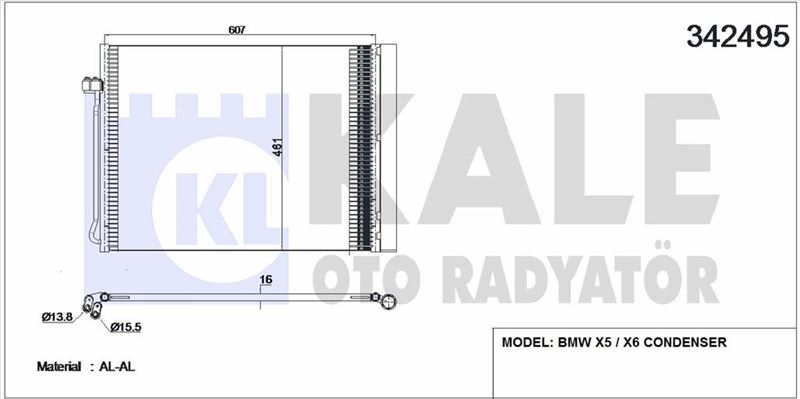 KLIMA RADYATORU BMW N57N M57N2 E70 E71 F15 F16 - KALE 342495