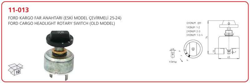 FAR ANAHTARI (CEVIRMELI) - FORD CARGO / 2524 (EM) - AKSA 11-013