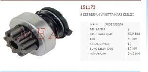 Unıversal Marş Dişlisi 9diş Bosch Tipi Nissan Vanetta Datsun Cap:35.2 Boy:60 Kanal:10 Gov Cap:54.5 - Aes-151173