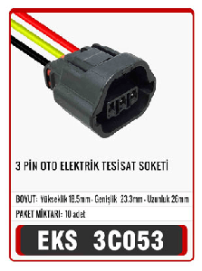 SOKET>3 PİN OTO ELEKTRİK TESİSAT - EKS-3C053