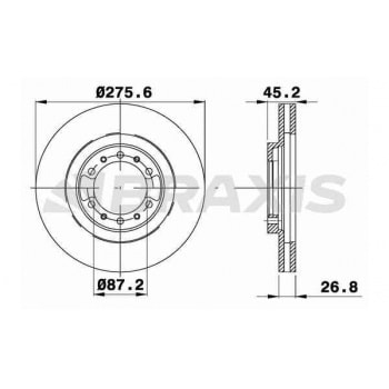 ON FREN DISK AYNASI  HAVALI MITSUBISHI PAJERO II 96-00 276X6 - BRAXIS AE0699