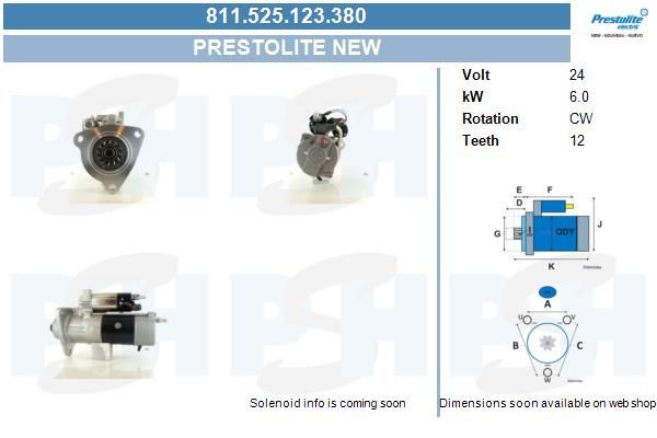 MARS MOTORU 24V 5,5 KW 12 DIS VOLVO FH400-420-440-460-480-500-520-540  - FH16 540 03>  - FM12 - FM36 - MITSUBISHI M9T66371 - M9T62171