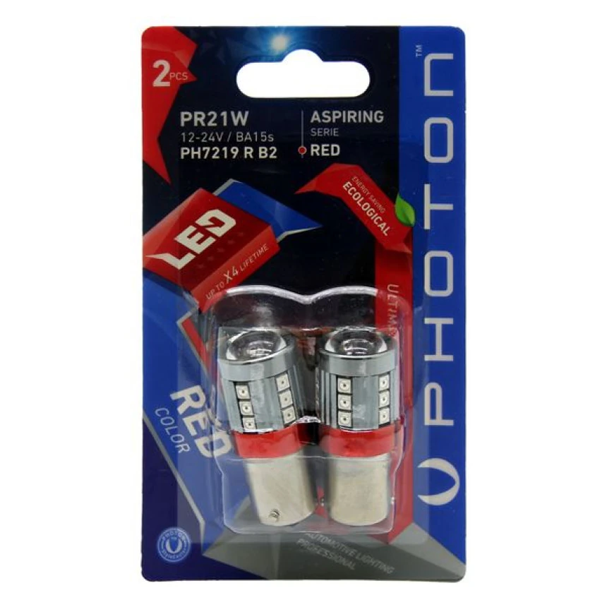 Unıversal P21w Red 93 Led (2'li Blister) - Photon Ph7219 R B2