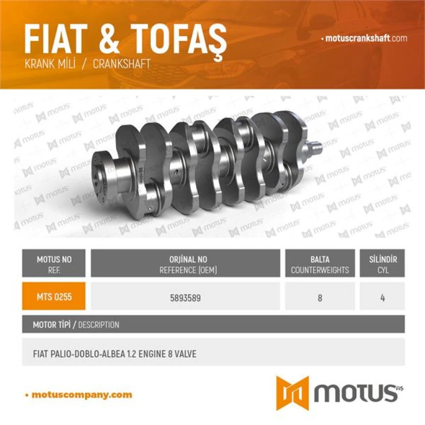 Fiat Krank Palıo Doblo Albea 1,2 8v (kece:23mm) - Motus 255