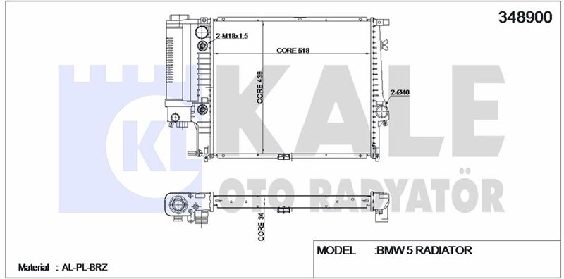 MOTOR SU RADYATORU OTM/SANZ (KLIMALI) BMW M20 M50 E34 - KALE 348900