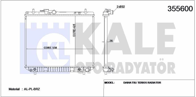 MOTOR SU RADYATORU TERIOS 1,3 00>05 OTOMATIK - KALE 355600