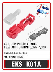 KABLO BİRLEŞTİRİCİ KLEMENS T BAĞLANTI TERMİNALLİ - EKS-K01A