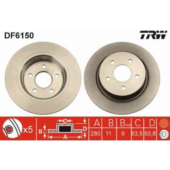 FREN DISKI ARKA - [280-51 mm] TAKIM - TRW DF6150
