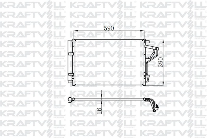 Hyundaı Klima Radyatoru (kondanser) Hyundaı İ30 1.6gdi 12-> (608×381×16) - Kraftvoll 08060049