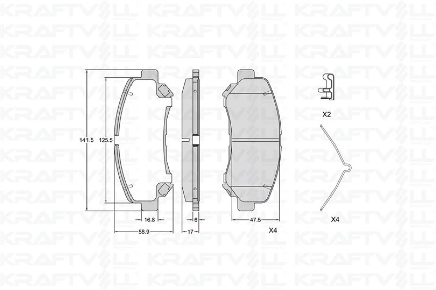 Nissan On Fren Balatası Nissan Qashqaı 2007 2012 X Traıl 2008 2011 Renault Kaleos 2,0 DCI - Kraftvoll 07010086