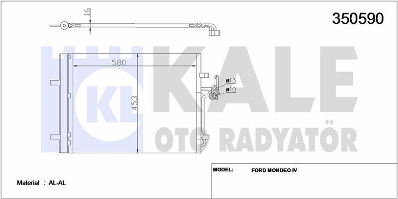 KLIMA RADYATORU MONDEO IV S MAX 07 /> GALAXY 1,6 / 1,8 / 2,0 / 2,0TDCI 07 /> LANDROVER FREELANDER 2, - KALE 350590
