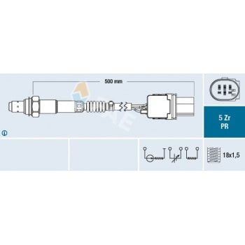 OKSIJEN SENSORU HYUNDAI I20 1,4 CRDI 2014 -> FORD FIESTA VI (CB1, CCN): 1.6 2013> KUGA II (DM2): 1.6 - FAE 75087