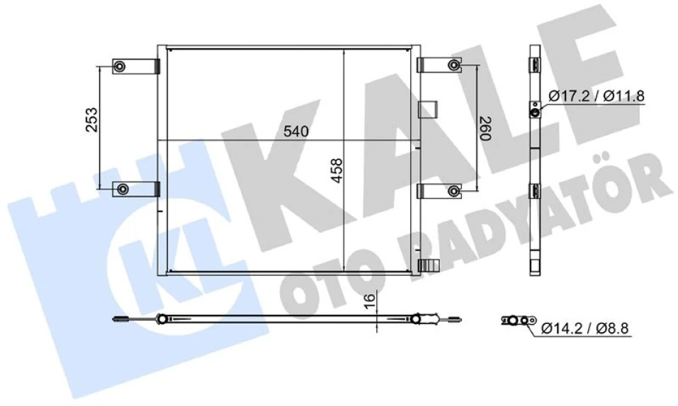 Renault Truck Klima Radyatoru - Renault / (c) C280 13=> ; (d) D250 D280 D320 13=> D320 Cng 15=> Kurutucusuz [brazı - Kale 382705