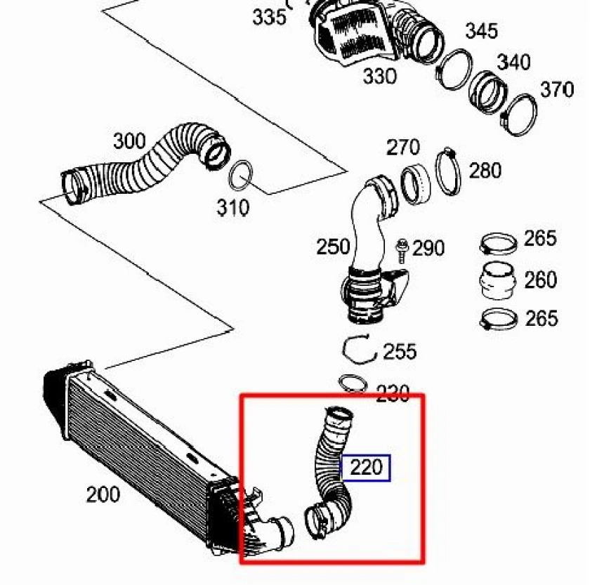 Mercedes Turbosarj Hortumu Sol C-Class W204 07>14 S204 07>14 - Ucpa 10h128119