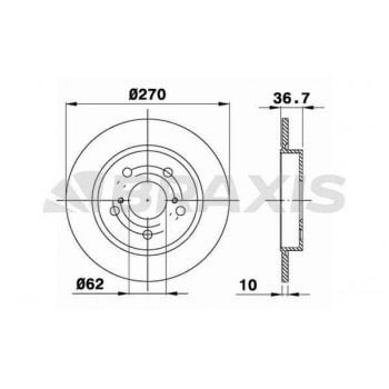 ARKA FREN DISKI (AYNASI) DUZ TOYOTA AURIS 1.4 D4D 2007-2011 COROLLA 1.4 D4D 2007-2011 (270X5) - BRAXIS AE0293