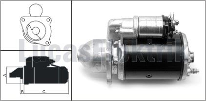 MARS MOTORU 12V 2,8KW 10 DIS M127 YUKL,3CX 4CX - LUCAS 27518