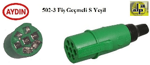 TIR RÖMORK FİŞİ ERKEK ES TİPİ 7'Lİ YEŞİL FİŞLİ PLASTİK - AYDIN-502-3